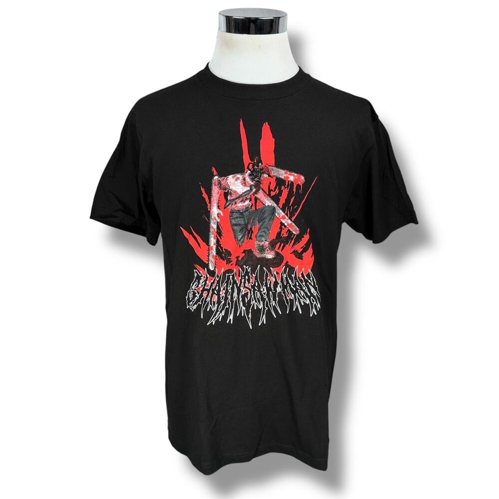 Golden Age Chainsaw Man T-Shirt Men’s Large Black Graphic Print Short Sleeve